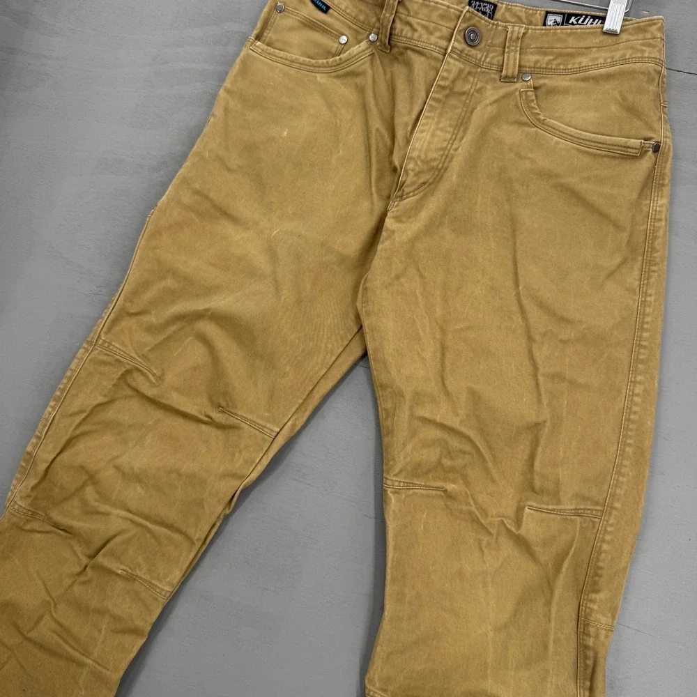 Kuhl Rydr Pants Tan Articulated Knee Cotton Blend Hiking Thick 31 x 32